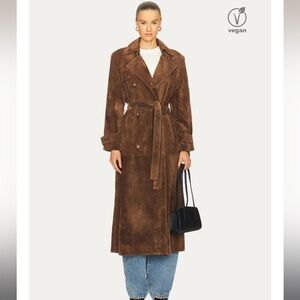 Chocolate suede layer coat large